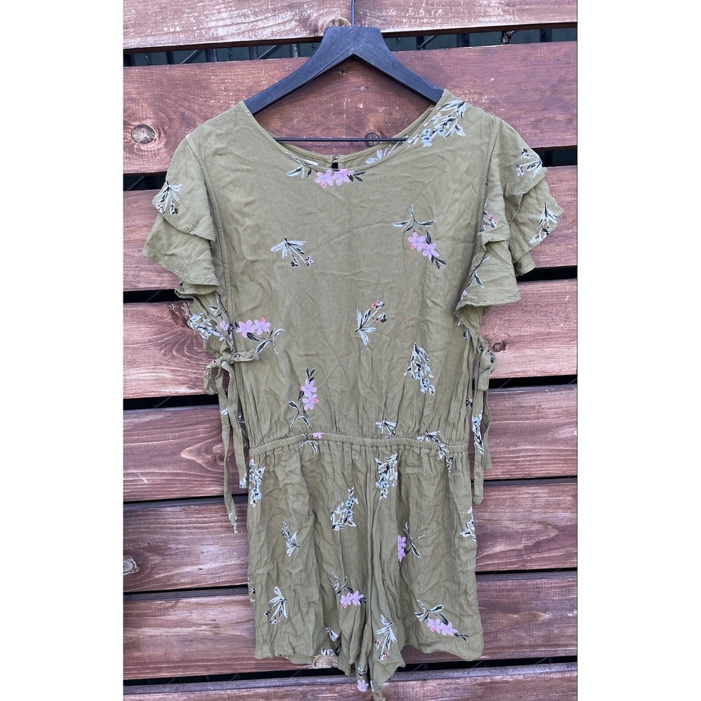 Billabong Womens Green‎ Floral Romper Size Large